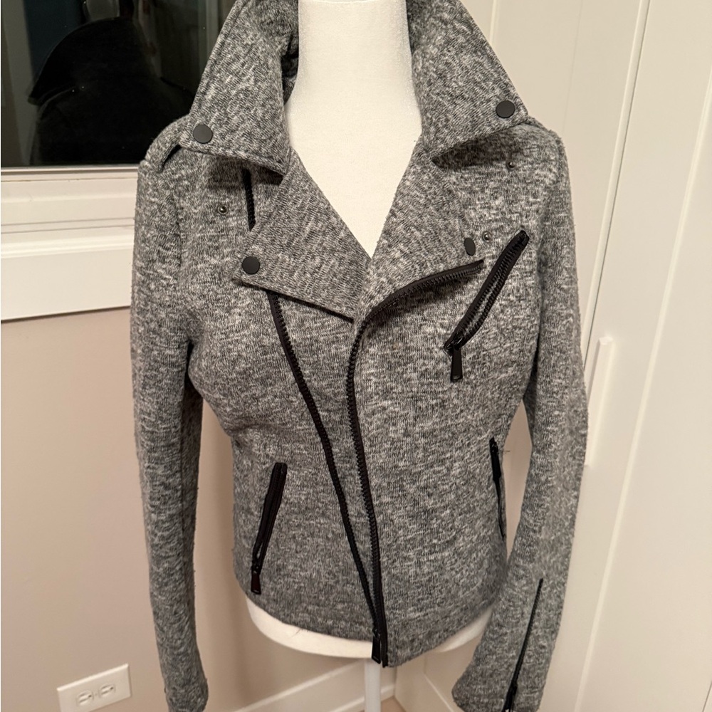 Aqua Women's Heather Gray Moto Jacket